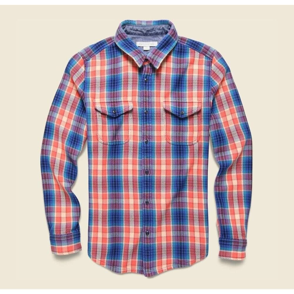 NWT Brand New OuterKnown Men’s MEDIUM Blanket Shirt Watermelon Feliz Plaid